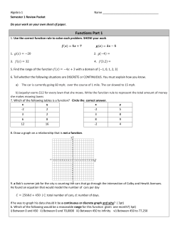 Algebra 1 Name Semester 1 Review Packet Do your work on your