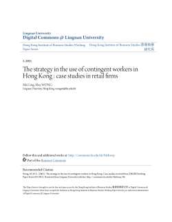 The strategy in the use of contingent workers in Hong Kong : case