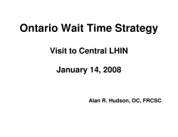 Ontario Wait Time Strategy
