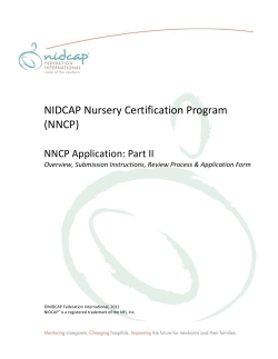 NNCP Application: Part II, Nursery Self-Assessment