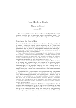 Some Hardness Proofs