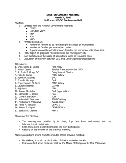 Shelter Working Group Albay Minutes 070307