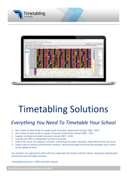Timetable Development Module