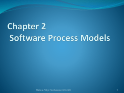 Chapter 2 SW process Models - CAP312 Software Engineering