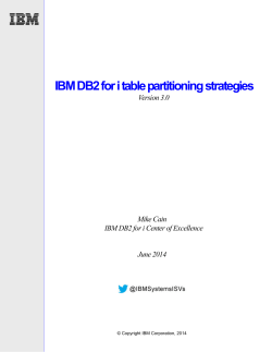 Table Partitioning Strategies for DB2 for i