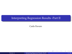 Interpreting Regression Results