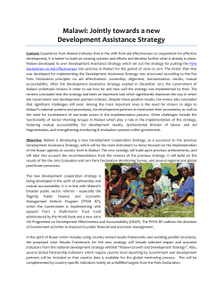 Malawi - Global Partnership for Effective Development Cooperation