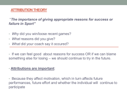 Attribution Theory and Achievement Motivation
