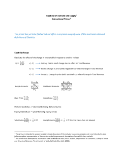 Elasticity of Demand and Supply