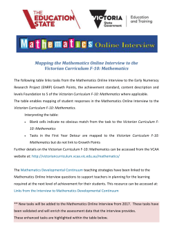 Mapping the Mathematics Online Interview to the Victorian