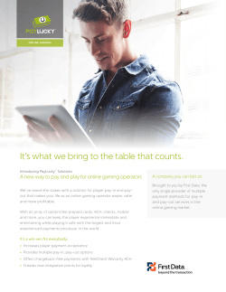 PayLucky&trade; Solutions - Online Gaming PDF