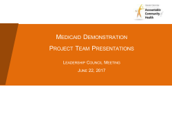 June 22nd, 2017 Project Team Presentations for all 8 teams