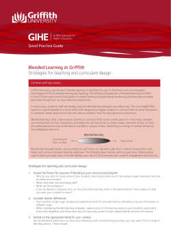 Blended Learning at Griffith Strategies for
