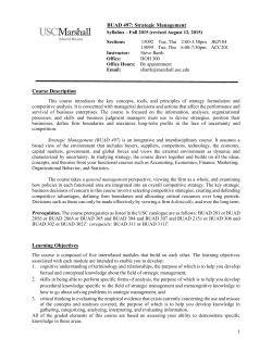 buad 497 - University of Southern California