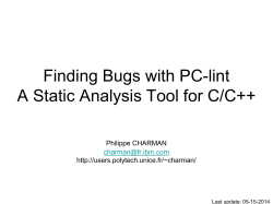 Finding bugs with PC-Lint