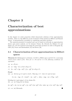 Chapter 3 Characterization of best approximations