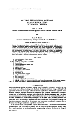 optimal truss design based on an algorithm using