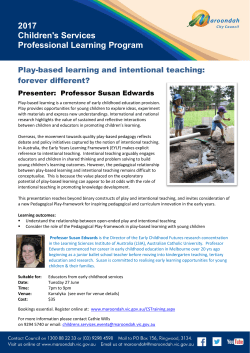 Play-based learning and intentional teaching