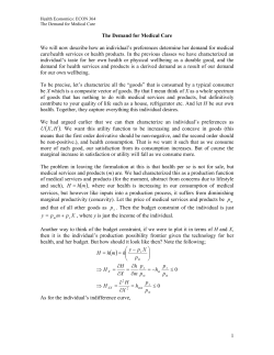 Demand for Medical Care