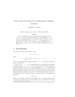 Some spectral properties of Hermitian Toeplitz