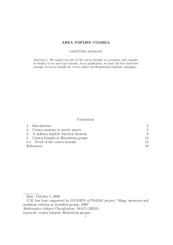 Area implies coarea - Dipartimento di Matematica