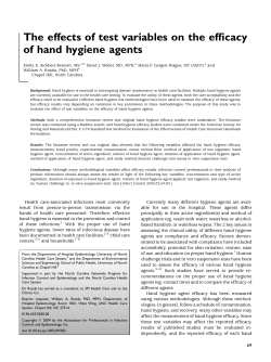 The effects of test variables on the efficacy of hand hygiene agents