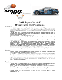Complete rules and regulations will be available at the Toyota