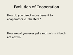 20 Evolution of cooperation