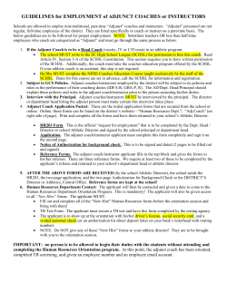 ADJUNCT COACH or INSTRUCTOR &mdash; REFERENCE FORM