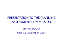 PRESENTATION TO THE PLANNING ASSESSMENT COMMISSION