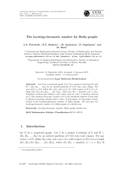 The locating-chromatic number for Halin graphs 1. Introduction
