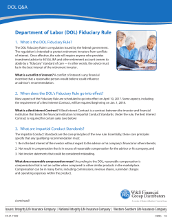 (DOL) Fiduciary Rule
