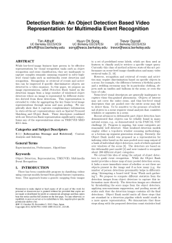 Detection Bank: An Object Detection Based Video Representation