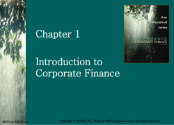 Introduction to Corporate Finance