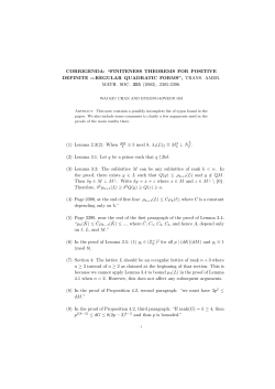CORRIGENDA: &ldquo;FINITENESS THEOREMS FOR POSITIVE