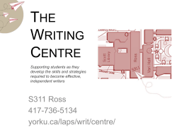 PowerPoint slides about the Writing Centre