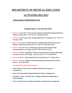 Basketball Players Achievements - St. Xavier`s College for Women