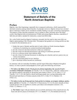 NAB Statement of Beliefs and Affirmation of Marriage