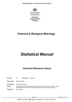 Chemical Reference Values - Statistical Manual