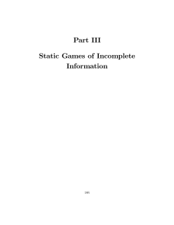 Part III Static Games of Incomplete Information