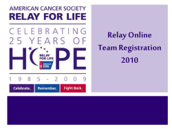 Relay Online Team Registration Presentation