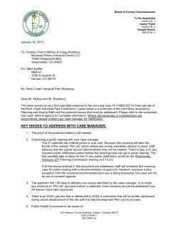 Re: Rock Creek Industrial Park Rezoning