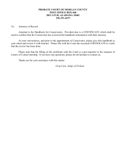 Conservator Handbook () - Morgan County Probate Judge