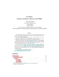 reledmac Typeset scholarly editions with L ATEX