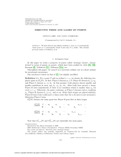 DIRECTIVE TREES AND GAMES ON POSETS 1. Introduction In this