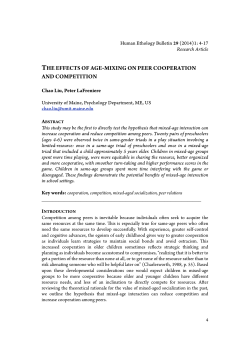 the effects of age-mixing on peer cooperation and competition