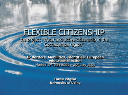 FLEXIBLE CITIZENSHIP the project &ldquo;Water and active