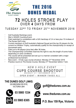 the dunes medal 2016 conditions