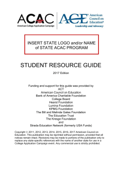 ACAC Student Resource Guide - American Council on Education