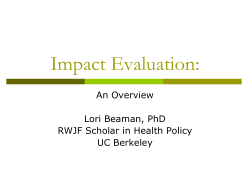 Impact Evaluation - Center for Effective Global Action
